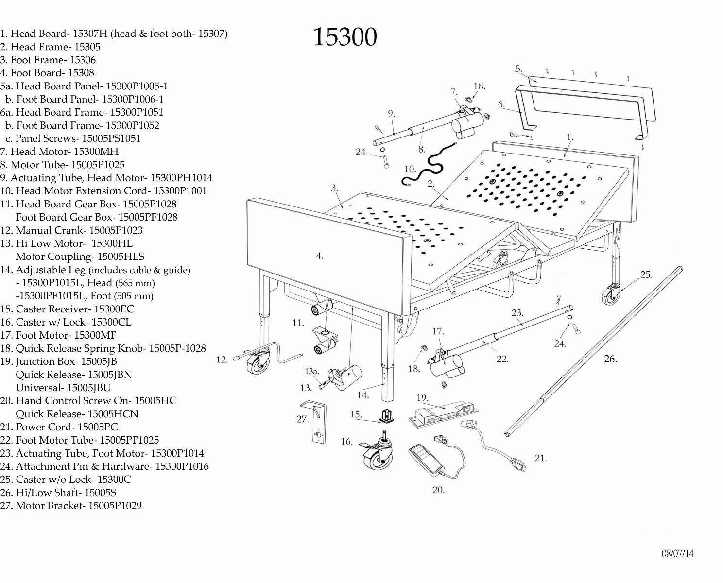Invacare Hospital Bed Parts